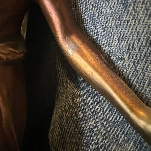 Antique French art nouveau bronzed metal figurine "Woman on Flower" - Picture 5 of 8